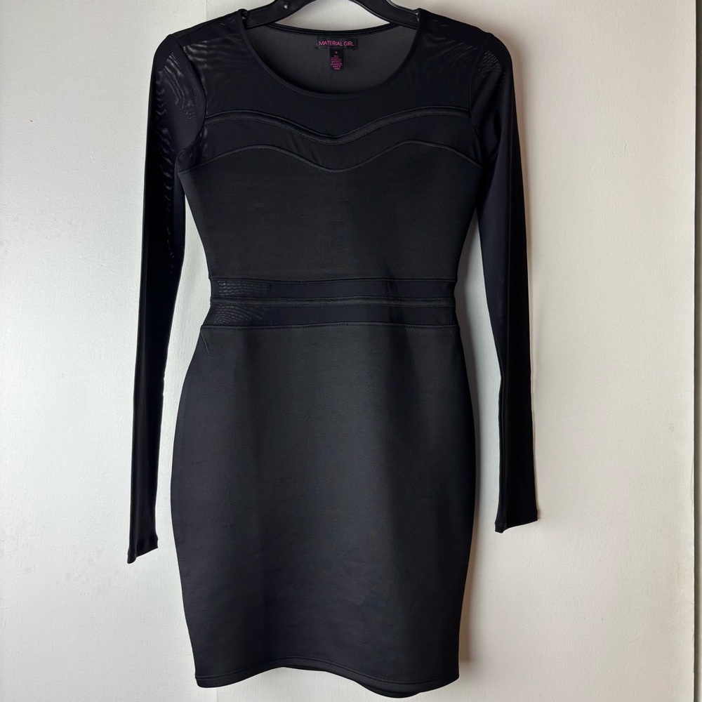 Material Girl Black Long Sleeve Dress